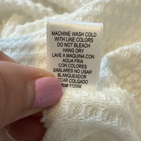 Zenana Outfitters Plus 3X Boho Chic Soft Waffle Knit Tunic Ivory Cottagcore Fall - Picture 6 of 10